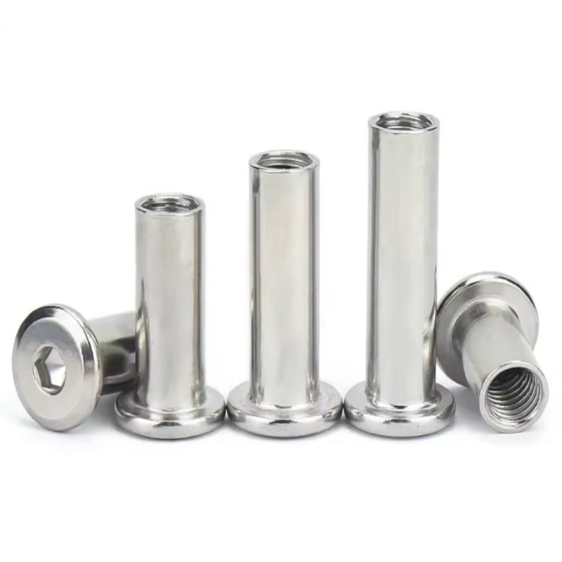 Flat Hex Hexagon Socket Head Furniture Rivet Connector Insert Joint Sleeve Cap Nut