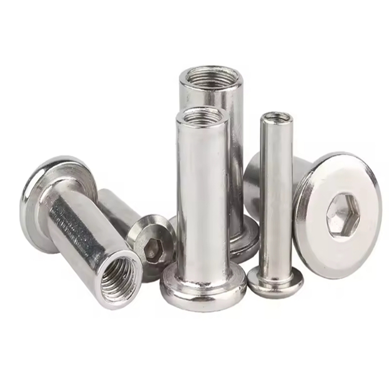 Flat Hex Hexagon Socket Head Furniture Rivet Connector Insert Joint Sleeve Cap Nut