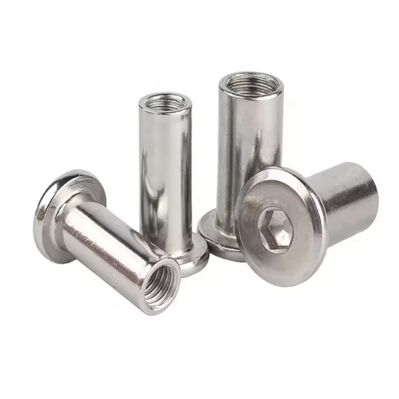 Flat Hex Hexagon Socket Head Furniture Rivet Connector Insert Joint Sleeve Cap Nut