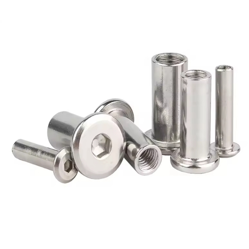 Flat Hex Hexagon Socket Head Furniture Rivet Connector Insert Joint Sleeve Cap Nut